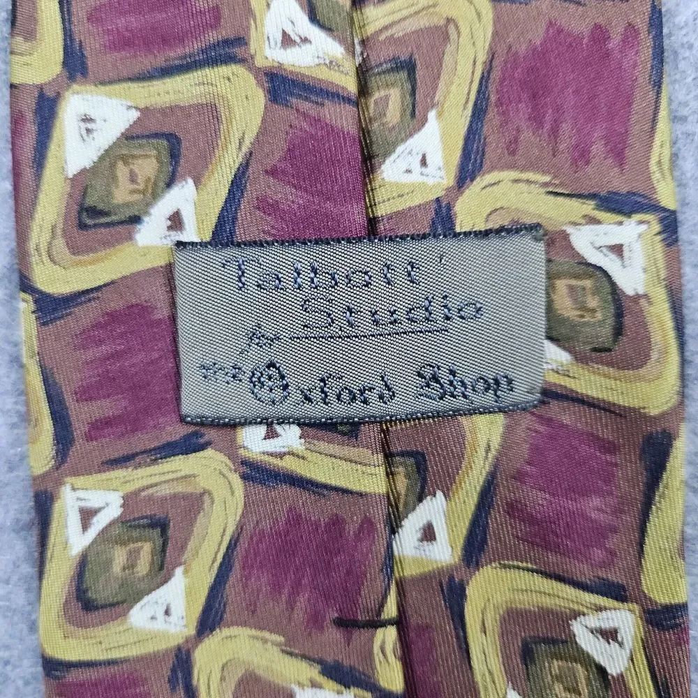 Robert Talbott‎ Studio For The Oxford Shop Silk Neck Tie Geometric 58x3.5 Inches